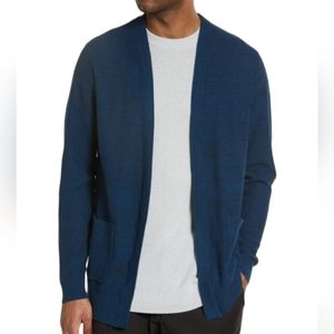 Men's Open-Front Navy Cardigan Sweater